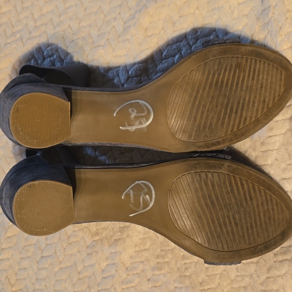 Bluish Gray Ankle Strap Sandals - Picture 3 of 4